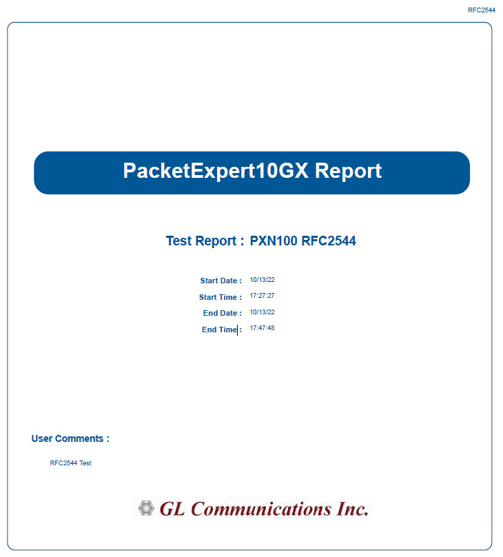 RFC2544 PDF Report File