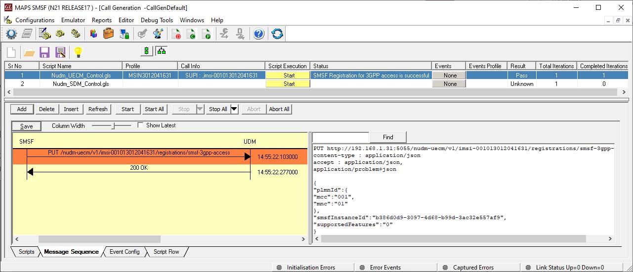 5G N21 interface Call Generation at SMSF Node