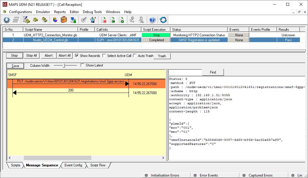 5G N21 interface Call Reception at UDM Node