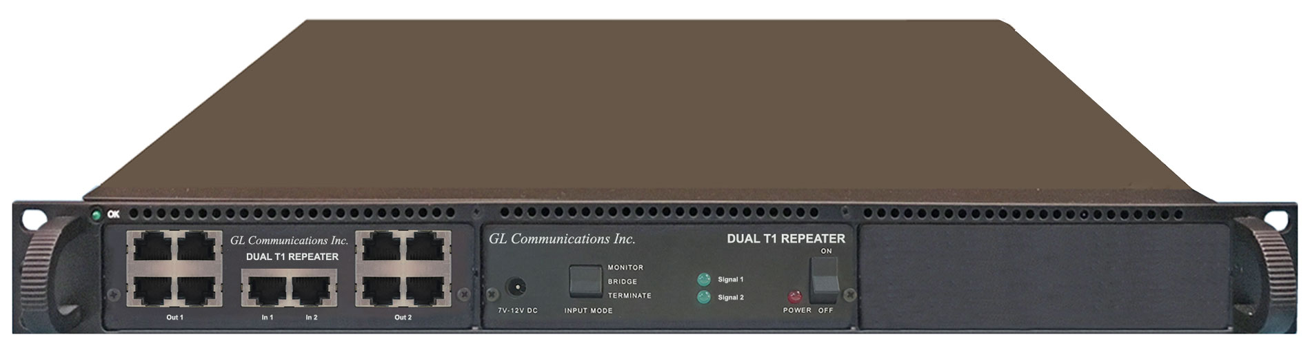 1U mTOP™ rack w/ Dual T1 (1:4) Multiport Repeater