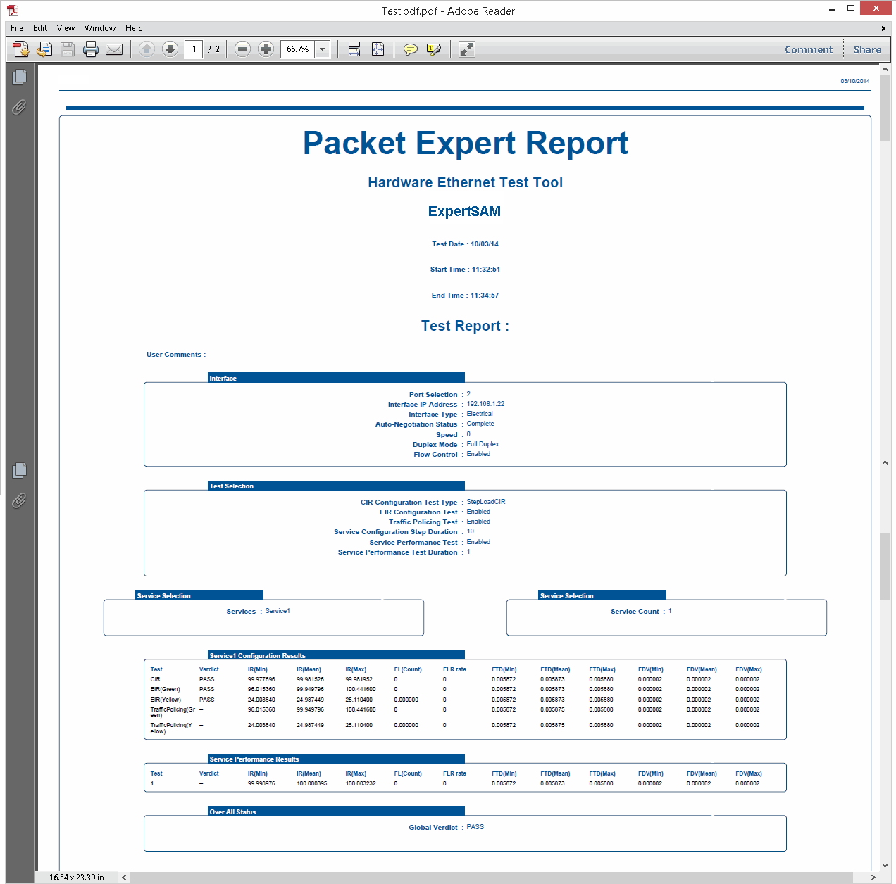 Sample pdf report