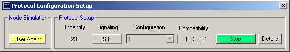 Protocol Configuration Setup Window