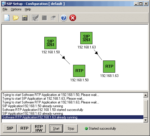 Sip Setup Configuration Window